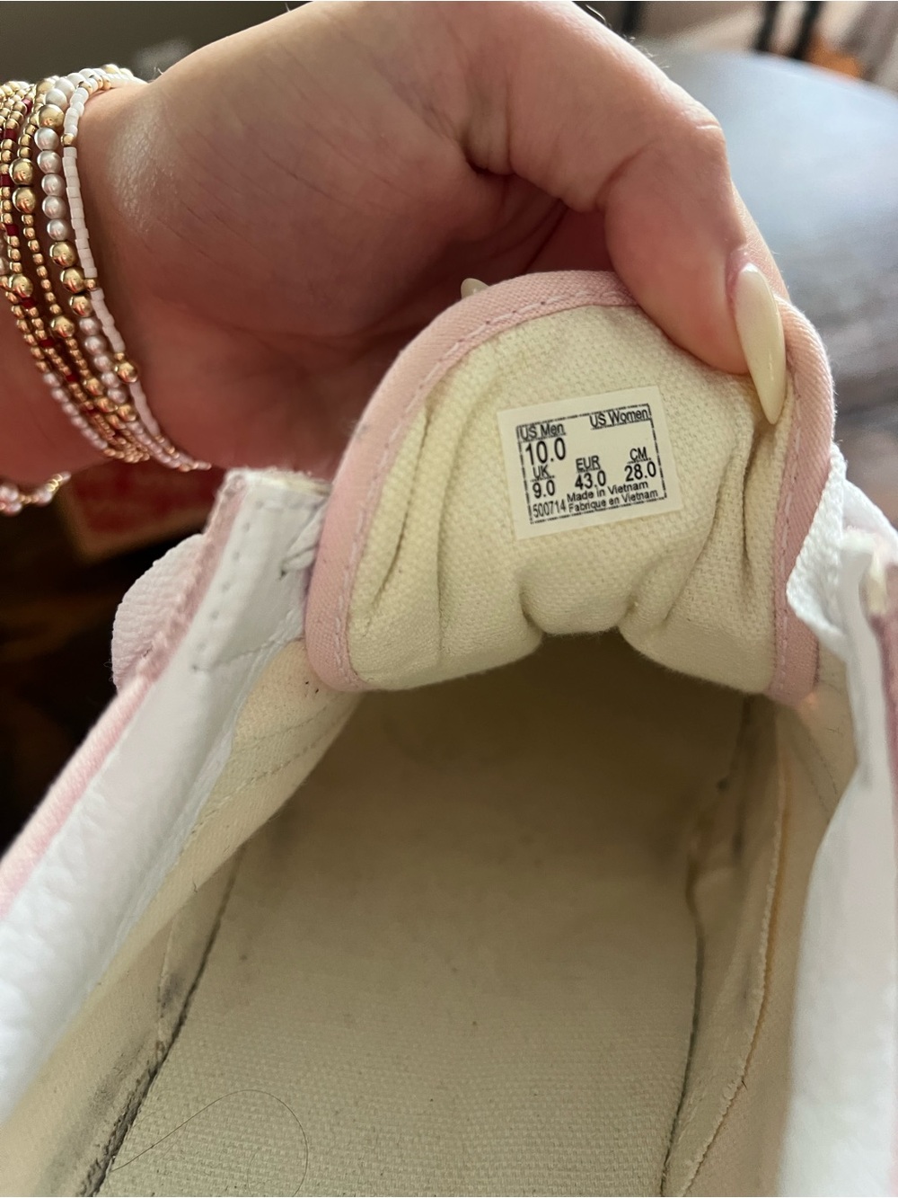 Vans Pink and White Old Skool Athletic Shoes Men’s 10 / Women’s 11.5 - Picture 6 of 6